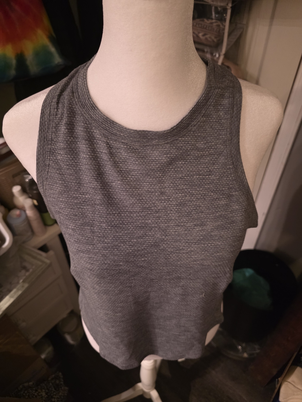 lululemon athletica Gray Ribbed High-Neck Tank